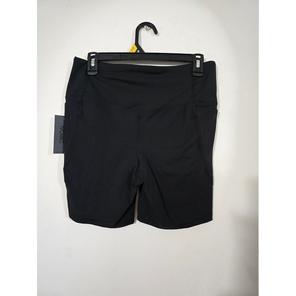 NWT Athletic Works Women's Biking Yoga Running Shorts Side Pockets Size L 12-14